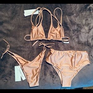 NWT San Lorenzo Bikini Mermaid Gold